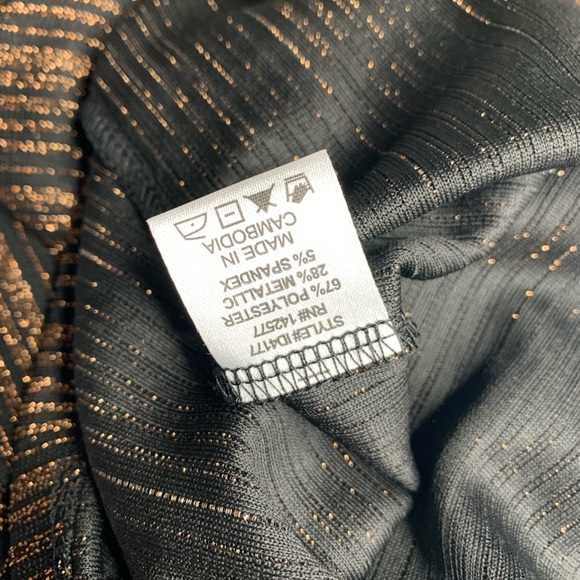 Gold Metallic Short Sleeves Mini Dress. - Picture 8 of 8